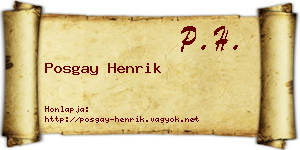 Posgay Henrik névjegykártya